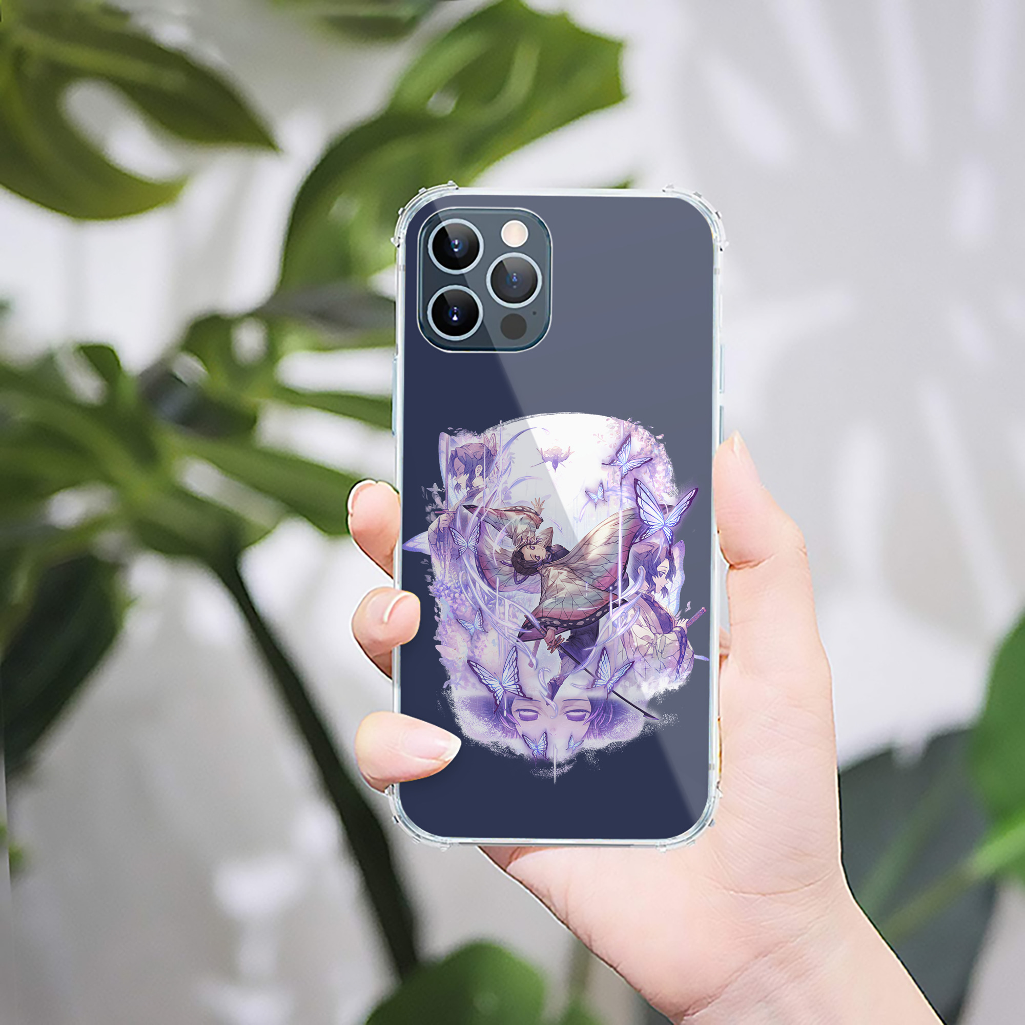 （画像用） 鬼滅の刃（きめつのやいば）蟲柱-胡蝶 しのぶ／こちょう しのぶ Kochou Shinobu 【iPhone 12シリーズ対応】透明スマホケース（クリアソフトケース）